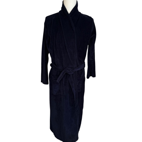 Home by Cher Wellhouse Navy Blue Long Sleeve Bathrobe Men’s Size XL Terry Cloth - Picture 14 of 14